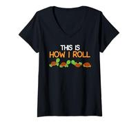 Womens Tortoise Lovers THIS IS HOW I ROLL Funny Tortoises V-Neck T-Shirt