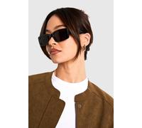 Womens Tortoise Shell Frame Square Sunglasses - Black - One Size, Black