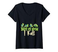 Womens Tortoises THIS IS HOW I ROLL Funny Tortoise Lovers V-Neck T-Shirt