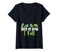 Womens Tortoises THIS IS HOW I ROLL Funny Tortoise Lovers V-Neck T-Shirt