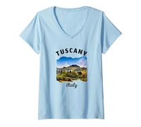 Womens Toscana Italia Souvenir Tuscany Italy V-Neck T-Shirt