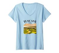 Womens Toscana Italia Souvenir Tuscany Italy V-Neck T-Shirt