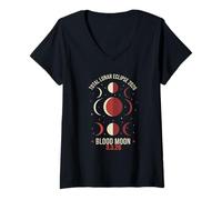 Women's Total Lunar Eclipse 2026 Blood Moon March 3 V-Neck T-Shirt