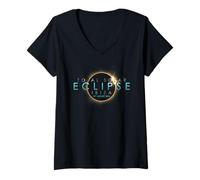 Womens Total Solar Eclipse 12th August 2026 - Ibiza - Totality V-Neck T-Shirt