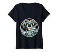 Women's Total Solar Eclipse 2026 Iceland - Totality Chaser Science V-Neck T-Shirt