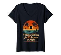 Women's Total Solar Eclipse 2026 Spain Mallorca V-Neck T-Shirt
