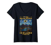 Women's Total Solar Eclipse Iceland 12 August 2026 V-Neck T-Shirt