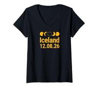 Womens Total Solar Eclipse Icelandic Path of Totality Tops & Stuff V-Neck T-Shirt