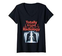 Womens Totally in Love with Radiology Pun Radiologist tech V-Neck T-Shirt