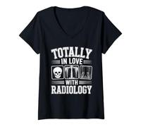 Womens Totally in Love with Radiology vintage Radiologist tech V-Neck T-Shirt
