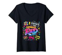 Women's Totally Rad 80's Retro Classic Great Music Party Costume V-Neck T-Shirt