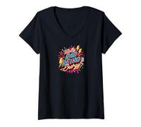 Womens Totally Rad Retro Energy 80s 90s Vibes V-Neck T-Shirt