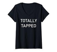 Womens Totally Tapped Funny V-Neck T-Shirt