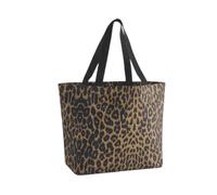 BagBase Leopard Print Carryall Tote Bag - GRS Certified Recycled Polyester, Internal Zippered Pocket, Hidden Zip Lining Access Made for Personalisation, Press-Stud Grab Handle, Hand or Shoulder Carry