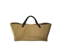 Women's Tote Bag, Commuting Handbags with Leather Shoulder Strap, Designer Oversized Totes Top Handle Handbag, Canvas Camel, 14 Inch