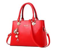 Womens Tote Bag Fashion Handbags Ladies Purse Satchel Shoulder Bags Tote Leather Bag For Ladies Rolling Tote (Red, One Size)