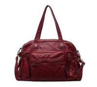 Women's Tote Bag Soft PU Leather City Bags Large Capacity Top Handle Bags Multi Pocket Slouchy Crossbody Hobo Bag Y2K Purse with Adjustable Strap for Work Shopping Travel