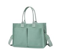 Women's Tote Bag with Multiple Pockets, Hand Solid Color Cross Wide Multi-pockets, verde, Consulte la descripción