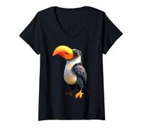 Womens Toucan Sunglasses Rainforest South America Giant Toco Toucan V-Neck T-Shirt