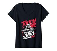 Women's Touch Me and Your First Judo Lesson is Free V-Neck T-Shirt