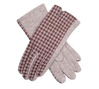 Women's Touchscreen Gloves with Dogtooth Design - Damson / ONE