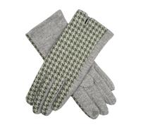 Women's Touchscreen Gloves with Dogtooth Design - Forest / ONE