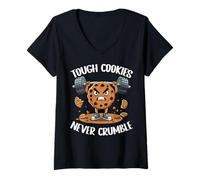 Women's Tough Cookies Never Crumble V-Neck T-Shirt