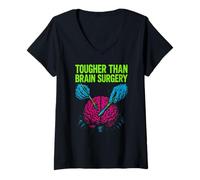 Womens Tougher Than Brain Surgery Cool Mens Surgery Recover V-Neck T-Shirt