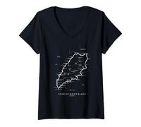Womens Tour du Mont Blanc Trail Map Mont Blanc Hiking V-Neck T-Shirt