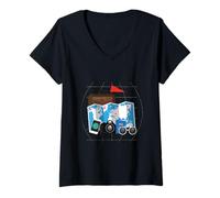 Womens Tourist Spirit Day Costume Camera Passport Travel Tour Guide V-Neck T-Shirt