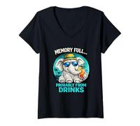 Women's Towel Animal Tees Elephant Memory Full from Drinks Cruise V-Neck T-Shirt