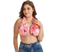 Women's Towel Bra Bath Solid Color Towel, hanging Neck Towel Bra For Women,spa Sling Short Top Sexy Sweat-absorbent Towel Bra,13,L