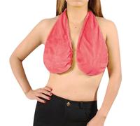 Women's Towel Bra Comfortable Bra Solid Daily Backless Casual Gathering Adjustment Yoga Sleep Large Bra Red