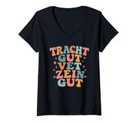 Women's Tracht Gut Think Good and it Will be Good Yiddish Chabad V-Neck T-Shirt