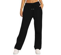 Womens Tracksuit Bottoms Wide Leg Petite Joggers Yoga Jogging Sport Trousers Casual Comfy Elastic High Waist Workout Wide Bottom Joggers Pants with Pocket Basic Lounge Pant UK