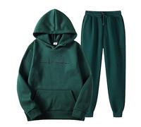 Women's Tracksuit Large Sizes Winter Set - Jogging Suit 2-Piece Heartbeat Durck Hoodie & Sports Trousers Hoodie + Jogging Bottoms Baggy Comfortable Sports Suit Sporty Lounge Set, Green, XXL