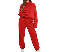 Womens Tracksuit Set Full UK Plain Long Sleeve Hoodie and Jogging Bottoms 2 Piece Outfit Casual Loose Sweatshirt Co Ord Set Sweat Suit Aesthetic Sport Gym Tracksuits Ladies