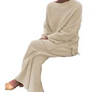 Womens Tracksuit Set Ladies 2 Piece Outfit Loungewear Set with Drawstring Plus Size Leisure Suits Long Sleeve Top and Jogging Pants for Girls Workout (Color : Apricot A, Size : XXL)