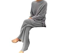Womens Tracksuit Set Ladies 2 Piece Outfit Loungewear Set with Drawstring Plus Size Leisure Suits Long Sleeve Top and Jogging Pants for Girls Workout (Color : Gray A, Size : XXL)