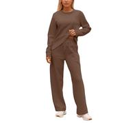 Womens Tracksuit Set Track Suits for Women Uk Outfits Plus Size Gym Wear Solid Color Two Piece Outfit Hoodie Jogger Sweatshirt & Sweatpants Lounge Sets Fall Tracksuits Coffee XL