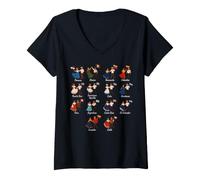 Women's Traditional Hispanic Latin Dance Couple Flag Design V-Neck T-Shirt