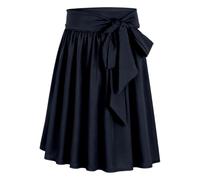 Women's Traditional Midi Skirt Simple Bow Modern Large Sizes Dirndl Skirt | Costume Skirts Women's Elegant Knee-Length Without Lace Shiny Apron Oktoberfest Skirt For Oktoberfest Costume Outfits