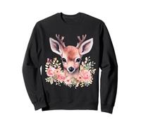 Women's traditional shirt flowers deer Sweatshirt