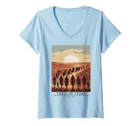 Women's Trail of Tears The Deadly Journey of Native American V-Neck T-Shirt