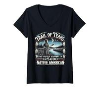 Womens Trail of Tears The Deadly Journey of Native American V-Neck T-Shirt