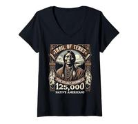 Womens Trail Of Tears The Deadly Journey Of Native American V-Neck T-Shirt