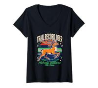 Women's Trail Record Deer Nobody Believes The Time V-Neck T-Shirt