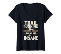 Womens Trail Running Is A Mental Sport Trail Runner V-Neck T-Shirt