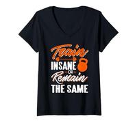 Womens Train Intense or Stay the Same Workout Quote V-Neck T-Shirt