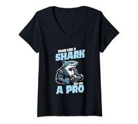 Womens Train Like A Shark Sell Like A Pro Motivation Fitness V-Neck T-Shirt